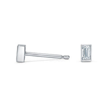 Load image into Gallery viewer, Petite Baguette Cut Diamond Stud Earrings