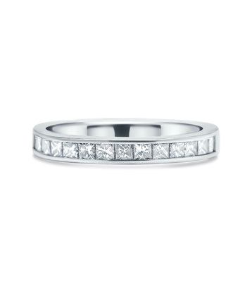 Channel Set Princess Cut Diamond Band