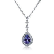 Load image into Gallery viewer, Tanzanite and Diamond Halo Necklace