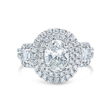 Load image into Gallery viewer, Oval Double Halo Engagement Ring