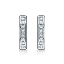 Load image into Gallery viewer, Princess Cut Diamond Hoop Earrings