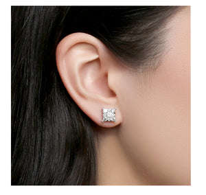 1.50 Carat Diamond Stud Cluster Style Earrings