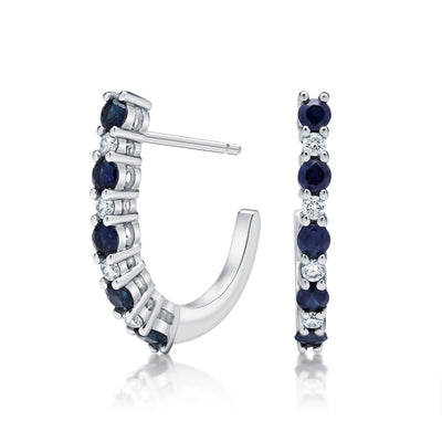 Diamond & Sapphire Hoops