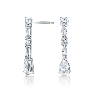Dangly Multi Shape Diamond Earrings