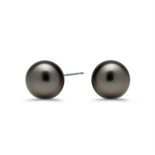 Load image into Gallery viewer, 9mm Black Tahitian Pearl Earrings