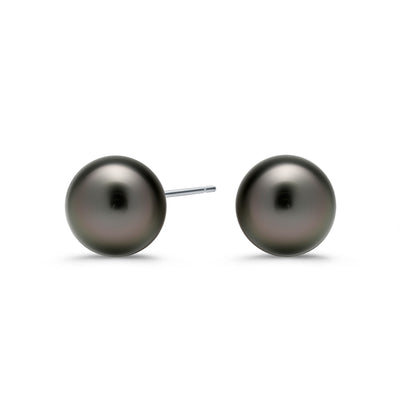 9mm Black Tahitian Pearl Earrings