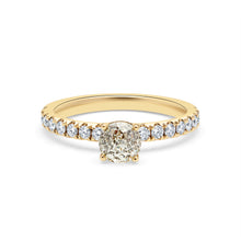 Load image into Gallery viewer, Rose Cut Petite Diamond Engagement Ring