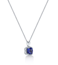 Load image into Gallery viewer, Tanzanite and Diamond Halo Necklace