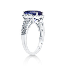 Load image into Gallery viewer, Diamond Halo Style Tanzanite Engagement Ring