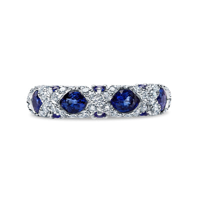 Sapphire & Diamond Platinum Ring