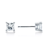 Load image into Gallery viewer, 2/3 CTTW Princess Cut Diamond Studs
