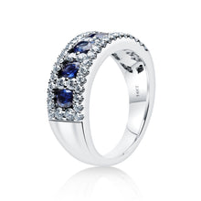 Load image into Gallery viewer, Sapphire &amp; Diamond Platinum Engagement Ring