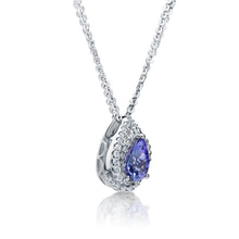 Load image into Gallery viewer, Tanzanite Double Halo Diamond Necklace