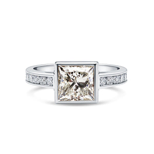 1.50 Carat Princess Cut Diamond Engagement Ring in 18k White Gold