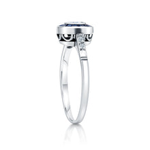Load image into Gallery viewer, Art Deco Diamond &amp; Sapphire Engagement Ring