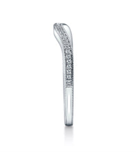 Load image into Gallery viewer, Curved Platinum &amp; Diamond Band
