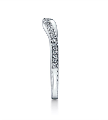 Curved Platinum & Diamond Band