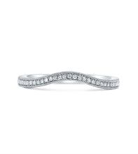 Load image into Gallery viewer, Curved Platinum &amp; Diamond Band