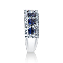 Load image into Gallery viewer, Sapphire &amp; Diamond Platinum Engagement Ring