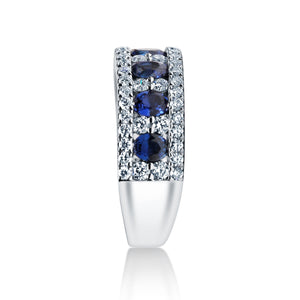 Sapphire & Diamond Platinum Engagement Ring