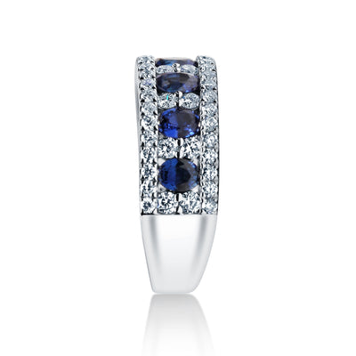 Sapphire & Diamond Platinum Engagement Ring