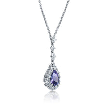 Load image into Gallery viewer, Tanzanite and Diamond Halo Necklace