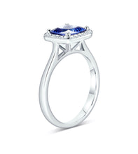 Load image into Gallery viewer, Diamond Halo Style Tanzanite Engagement Ring