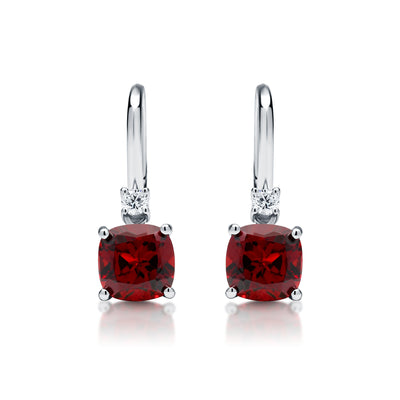 Garnet & Diamond Earrings